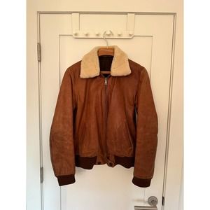 Maison Margiela Leather Bomber with zip-out collar size S 36